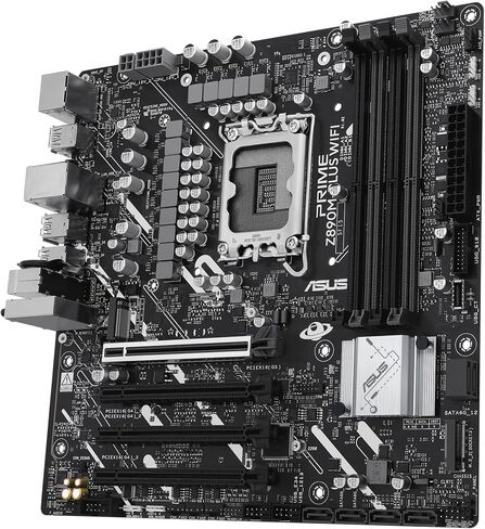 ASUS PRIME Z890M-PLUS WIFI: Intel Z890 LGA1851 DDR5 8400 DP HDMI Type-C 3x M2 USB3.2 WiFi 7 + BT AURA RGB 2.5Gbit LAN mATX 10+1+2+1 Power Stages, AI Technology, GlideX Motherboard in Saudi Arabia