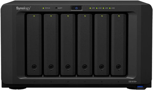 Synology DiskStation DS1618+ NAS Server for Business with Intel 2.1GHz CPU, 16GB Memory, 2TB SSD, 16TB HDD, DSM Operating System, iSCSI Target Ready in Saudi Arabia