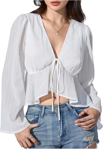 قمادة تربط تربط الأفق العفومة بلوزة الكشكش غير المتكافئة. in Kuwait