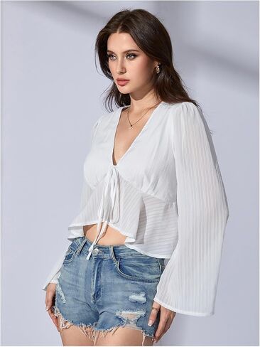 قمادة تربط تربط الأفق العفومة بلوزة الكشكش غير المتكافئة. in Kuwait