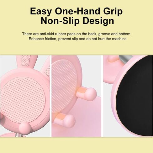 Cell Phone Stand for Desk, Cute Adjustable Phone Stand with Anti Slip Pad, Bunny Ears Designed Holder for All Mobile Phones Tablets, Office Home Desktop Accessories, White in Saudi Arabia