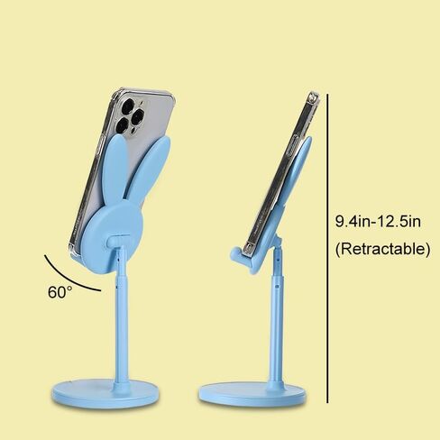 Cell Phone Stand for Desk, Cute Adjustable Phone Stand with Anti Slip Pad, Bunny Ears Designed Holder for All Mobile Phones Tablets, Office Home Desktop Accessories, White in Saudi Arabia