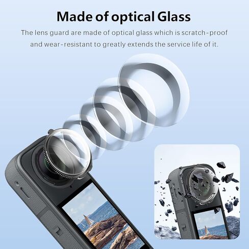 9-in-1 Accessories Kit for Insta360 X5, Included Insta 360 X5 Standard Lens Guard, Carrying Case, 2 Pack of Tempered Glass Film Screen Protector, Silicone Protective Cover and Desktop Mount Bundle Kit in Kuwait