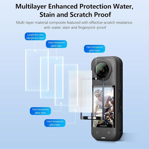 9-in-1 Accessories Kit for Insta360 X5, Included Insta 360 X5 Standard Lens Guard, Carrying Case, 2 Pack of Tempered Glass Film Screen Protector, Silicone Protective Cover and Desktop Mount Bundle Kit in Kuwait