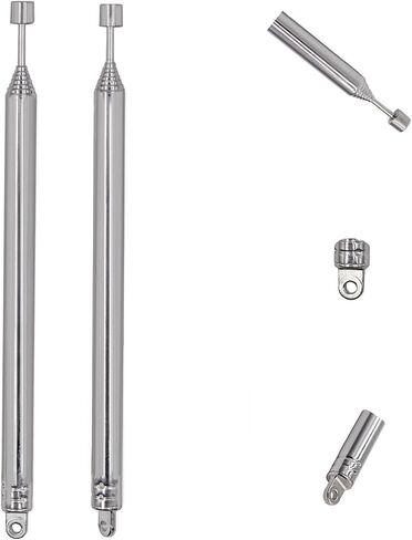 2PCS FM AM Telescopic Radio Antenna Universal Telescoping Antenna 8 Sections 28.35Inch Portable Radio Antenna Replacement for TV AM FM Stereo Receiver Boombox Antenna in Kuwait