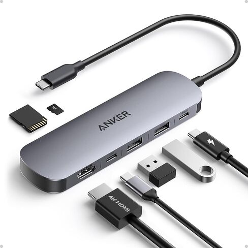 Anker USB C Hub, 5-in-1 USB Hub for Laptops & 7 Ports USB 3.0 Data Hub (Bundle) in Saudi Arabia