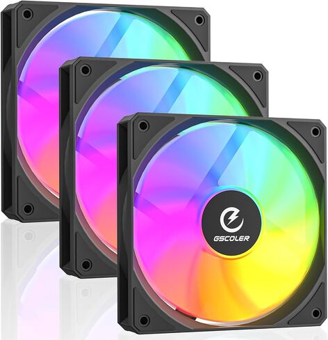 FA120B ARGB PC Fans 3 Pack، مراوح حالة الكمبيوتر الهادئة مقاس 120 مم مع التحكم الذكي في السرعة PWM وتصميم سلسلة Daisy، تبريد تدفق هواء عالي 58.06 CFM لأجهزة الكمبيوتر الشخصية للألعاب، ومبرد وحدة المعالجة المركزية، والرادياتير، والهيكل in Kuwait