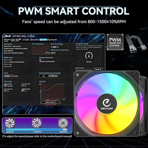 FA120B ARGB PC Fans 3 Pack، مراوح حالة الكمبيوتر الهادئة مقاس 120 مم مع التحكم الذكي في السرعة PWM وتصميم سلسلة Daisy، تبريد تدفق هواء عالي 58.06 CFM لأجهزة الكمبيوتر الشخصية للألعاب، ومبرد وحدة المعالجة المركزية، والرادياتير، والهيكل in Kuwait