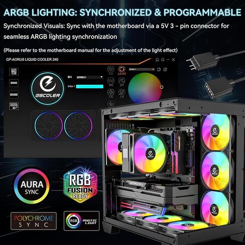 FA120B ARGB PC Fans 3 Pack، مراوح حالة الكمبيوتر الهادئة مقاس 120 مم مع التحكم الذكي في السرعة PWM وتصميم سلسلة Daisy، تبريد تدفق هواء عالي 58.06 CFM لأجهزة الكمبيوتر الشخصية للألعاب، ومبرد وحدة المعالجة المركزية، والرادياتير، والهيكل in Kuwait