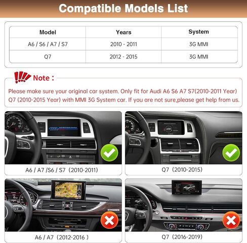 Retrofit Kit Decoder for Audi A6/Q7 with 3G MMI System 2010-2015 Wireless Carplay Plug and Play Upgrade for A6/Q7 Supoort Airplay/Autolink/Siri/GPS in Saudi Arabia