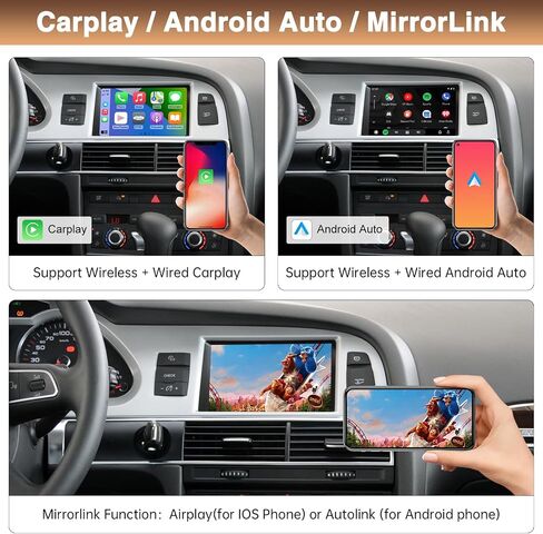 Retrofit Kit Decoder for Audi A6/Q7 with 3G MMI System 2010-2015 Wireless Carplay Plug and Play Upgrade for A6/Q7 Supoort Airplay/Autolink/Siri/GPS in Saudi Arabia
