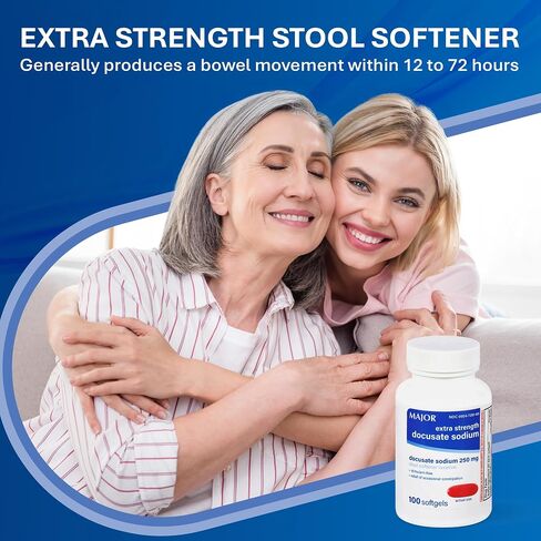 4 Pack Docusate Sodium 250mg. Major Laxative Stool Softener 100 Softgels. in Saudi Arabia