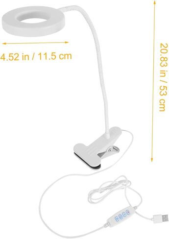 ضوء حلقة مصباح القراءة بمشبك LED يعمل بمنفذ USB مع أوضاع الألوان لحماية العين لحرف القراءة الليلية على سطح الطاولة in Kuwait