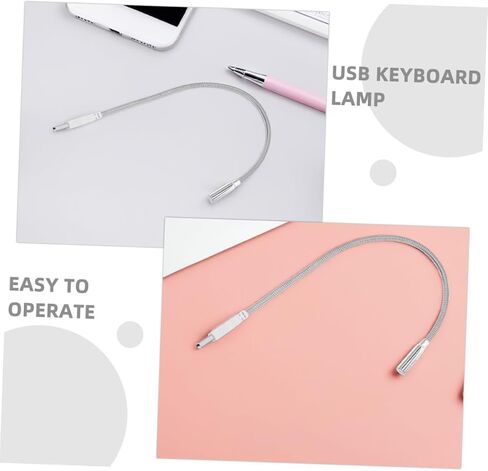 مصباح لوحة مفاتيح USB معقوفة قابل للتعديل للعناية بالعين، ضوء LED لأجهزة الكمبيوتر المحمول، مصباح مكتب USB صغير مرن، محمول للقراءة الليلية in Kuwait