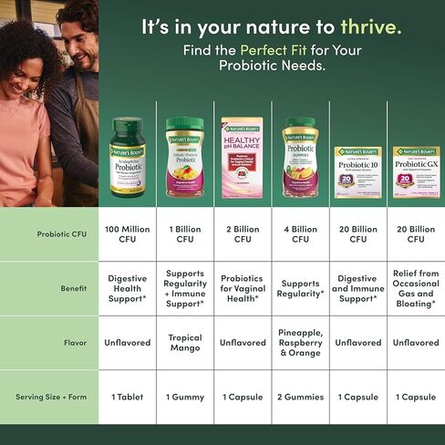 Nature's Bounty Probiotic 10، مكمل بروبيوتيك يومي فائق القوة، يدعم صحة الجهاز الهضمي والمناعة والجهاز التنفسي العلوي، عبوتين، 30 كبسولة in Saudi Arabia