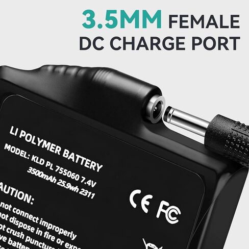 حزمة بطارية 3500 مللي أمبير 7.4 فولت مكونة من قطعتين، بطاريات للقفازات الساخنة، استبدال بطارية ليثيوم بوليمر قابلة لإعادة الشحن، جوارب، قبعات، قفازات، سترة، سترة، واقي يد، أحذية طويلة، قبعة، دعامات الركبة in Kuwait