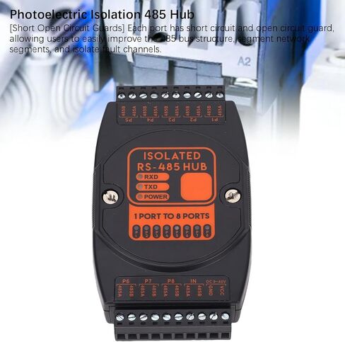 Industrial Grade 485 Hub 1 in 8 Out Photoelectric Isolation Repeater with 2500Vrms Guard for RS485 Communication Networks ABS Material 122x72x26mm in Saudi Arabia