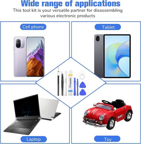 9 Pcs Mobile Cell Phone Repair Tools Kit, Professional Anti-Static Plastic and Metal Spudger Pry Opening Tool Set Phone Screen Repair Kit for Smartphone, Computer, Laptop, Tablet, Electronics in Saudi Arabia