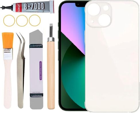 Back Glass Replacement for iPhone 13 Mini All Carriers with Professional Repair Tool Kit (Red) in Saudi Arabia