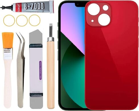 Back Glass Replacement for iPhone 13 Mini All Carriers with Professional Repair Tool Kit (Red) in Saudi Arabia