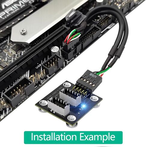 Type-E to USB 2.0 9Pin Mainboard Header Male Cable Extension Adapter with Pad Double USB 3.1 Front Panel Socket Front Panel Socket Adapter in Saudi Arabia