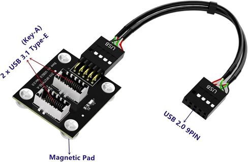 Type-E to USB 2.0 9Pin Mainboard Header Male Cable Extension Adapter with Pad Double USB 3.1 Front Panel Socket Front Panel Socket Adapter in Saudi Arabia