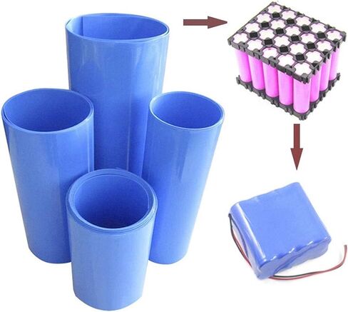 MDD Length 2M PVC Heat Shrink Tube Blue Shrinkable Cable Sleeve, for 18650 Lithium Battery Pack Insulating Sleeve (Size : 130mm) in Kuwait
