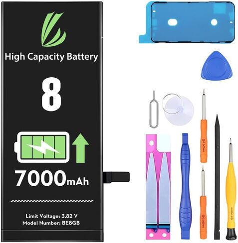 بطارية LL TRADER لهاتف iPhone 8، بطارية بديلة عالية السعة 7000 مللي أمبير في الساعة لهاتف iPhone 8، (A1863、A1905、A1906) مع مجموعة أدوات إصلاح كاملة 2025NEW in Kuwait