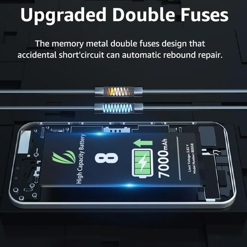 بطارية LL TRADER لهاتف iPhone 8، بطارية بديلة عالية السعة 7000 مللي أمبير في الساعة لهاتف iPhone 8، (A1863、A1905、A1906) مع مجموعة أدوات إصلاح كاملة 2025NEW in Kuwait