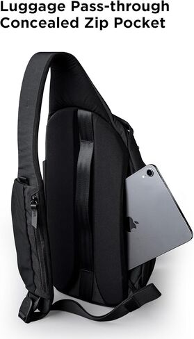 Alpaka Metro Crossbody الكتف الأيمن 7.5L - Crossbody Bag Men ، حقيبة الظهر حبال - تناسب 11 بوصة - كتف واحد مع سحاب YKK - جيب زجاجة ماء قابلة للتوسيع - غلاف الهاتف - أسود Axoflux 210d in Saudi Arabia