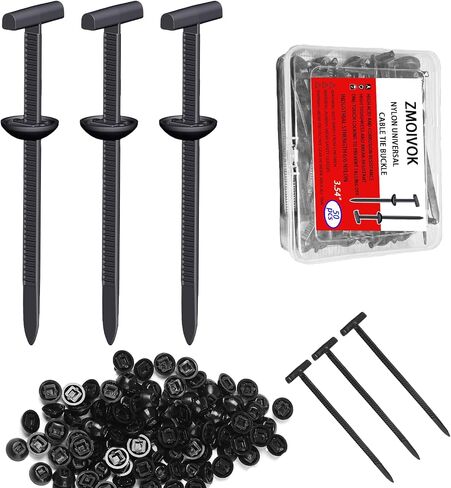 50 pcs Upgraded Nylon Universal Cable Tie Buckles,Nylon Zip Ties Clips with Buttoned,Cable Tie Thicker and Wider T-Shaped Head Design,Car Zipper Clips for Car Fender Bumper Trunk Home Use (50) in Saudi Arabia