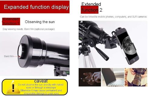 70mm Refractor Telescope for Adults and Kids - Beginner Astronomy Telescope with Tripod and Carrying Case in Saudi Arabia