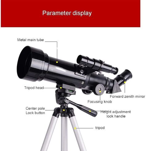 70mm Refractor Telescope for Adults and Kids - Beginner Astronomy Telescope with Tripod and Carrying Case in Saudi Arabia