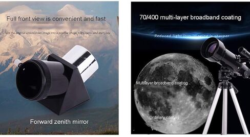 70mm Refractor Telescope for Adults and Kids - Beginner Astronomy Telescope with Tripod and Carrying Case in Saudi Arabia