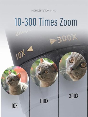 Professional 10-300X Zoom Monocular Telescope - HD 4K Portable Long Range Binoculars with Bak4 Prisms for Camping in Saudi Arabia