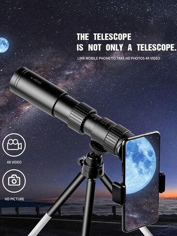 Professional 10-300X Zoom Monocular Telescope - HD 4K Portable Long Range Binoculars with Bak4 Prisms for Camping in Saudi Arabia