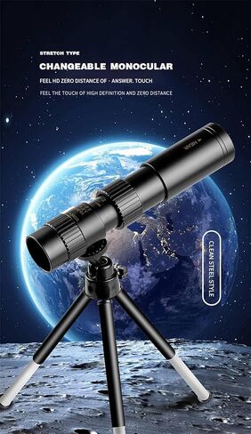 Professional 10-300X Zoom Monocular Telescope - HD 4K Portable Long Range Binoculars with Bak4 Prisms for Camping in Saudi Arabia