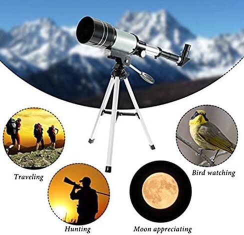 300/70 mm Refractor Telescope with 150X Magnification, Tripod & Lunar Filter - Ideal for Beginners & Kids in Saudi Arabia