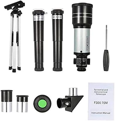 300/70 mm Refractor Telescope with 150X Magnification, Tripod & Lunar Filter - Ideal for Beginners & Kids in Saudi Arabia