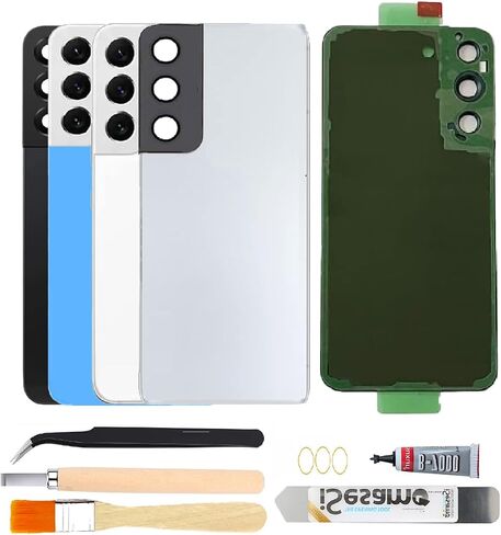 بديل الزجاج الخلفي الخلفي لهاتف Samsung Galaxy S22 مع عدسة زجاجية للكاميرا + لاصق + مجموعة أدوات إصلاح (جرافيت) رمادي in Kuwait