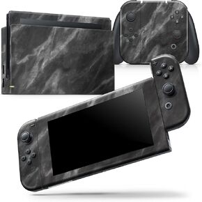 Design Skinz - Compatible with Nintendo Switch OLED Dock Only - Skin Decal Protective Scratch-Resistant Removable Vinyl Wrap Cover - Black and Chalky White Marble in Kuwait