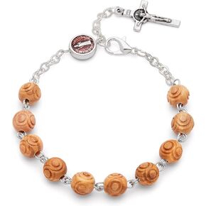 Mondo Cattolico Blessed Rosary bracelet in mother of pearl beads with small cross in Saudi Arabia
