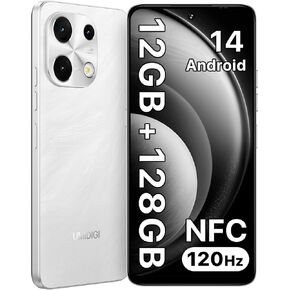 هاتف UMIDIGI Note 100، هاتف NFC ثنائي شريحة الاتصال غير مقفل، 12(6+6) جيجابايت + 128 جيجابايت توسيع 1 تيرابايت هواتف Android 14، شاشة 6.8 بوصة HD + 120 هرتز، كاميرا 50 ميجابكسل، هواتف محمولة سريعة الشحن 5000 مللي أمبير + 20 وات، معرف الوجه + بصمة الإصبع،  in Kuwait