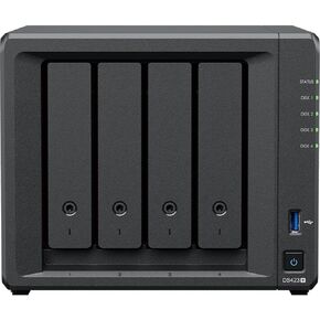 خادم Synology DiskStation DS423+ NAS مع وحدة المعالجة المركزية Celeron بسرعة 2.0 جيجا هرتز، وذاكرة 6 جيجا بايت، وسعة تخزين 80 تيرابايت HDD، و1 تيرابايت M.2 NVMe SSD، ومنفذين LAN بسرعة 1 جيجابت، ونظام تشغيل DSM in Kuwait