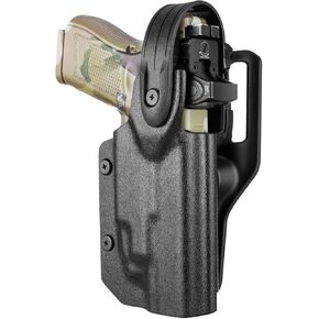 WARRIORLAND Thumb Release Kydex Holster, Compatible with Glock 17/19/19X/44/45 Gen 3 4 5 & G23/32 Gen 3-4 with TLR-7 or 7A Mounted Only, 2.0" Paddle Level II Duty Holster with Optic Cut, Right Hand in Kuwait