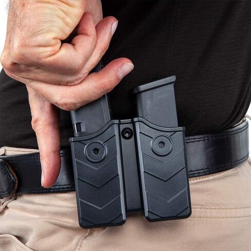 Universal Magazine Pouch, Double Mag Pouch OWB, Fit 9mm .40 Double Stack Mag Holder, Fit Glock Magazine H&K Smith & Wesson Ruger Sig Sauer Taurus Beretta CZ and More Pistol Mag Pouch, Paddle in Saudi Arabia