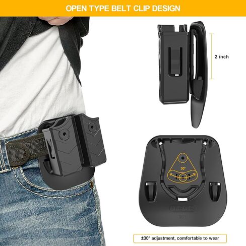 Universal Magazine Pouch, Double Mag Pouch OWB, Fit 9mm .40 Double Stack Mag Holder, Fit Glock Magazine H&K Smith & Wesson Ruger Sig Sauer Taurus Beretta CZ and More Pistol Mag Pouch, Paddle in Saudi Arabia