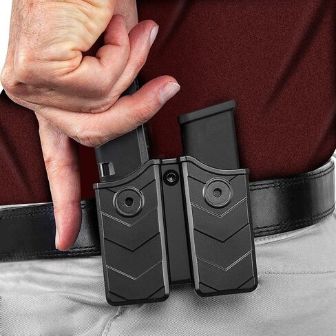 Universal Magazine Pouch, Double Mag Pouch OWB, Fit 9mm .40 Double Stack Mag Holder, Fit Glock Magazine H&K Smith & Wesson Ruger Sig Sauer Taurus Beretta CZ and More Pistol Mag Pouch, Paddle in Saudi Arabia