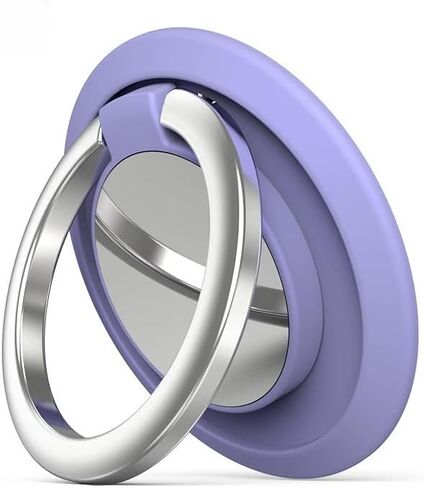 Magnetic Phone Ring Holder, Magnet Cell Phone Grip Stand Finger Ring Kickstand Two-Sided Magnetic Compatible with iPhone 16 Pro Max 15 14 13 12 Accessories and Most Smartphones (Grey) in Saudi Arabia