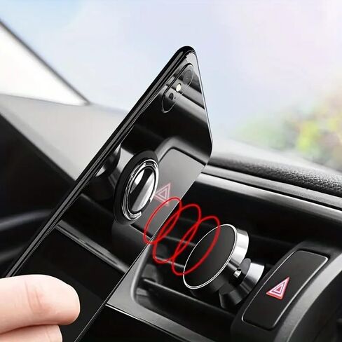 Magnetic Phone Ring Holder, Magnet Cell Phone Grip Stand Finger Ring Kickstand Two-Sided Magnetic Compatible with iPhone 16 Pro Max 15 14 13 12 Accessories and Most Smartphones (Grey) in Saudi Arabia